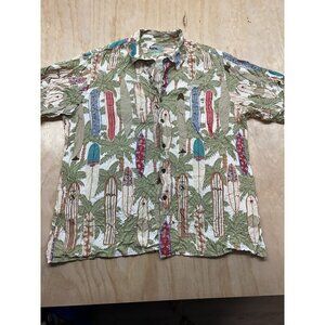 Reyn Spooner Men’s‎ Shirt Aloha Surfboard Palm Trees *Read* Description Sz L